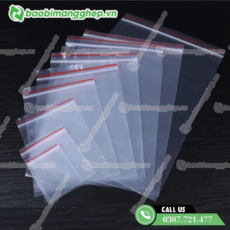 C&aacute;c size t&uacute;i zip chỉ đỏ 