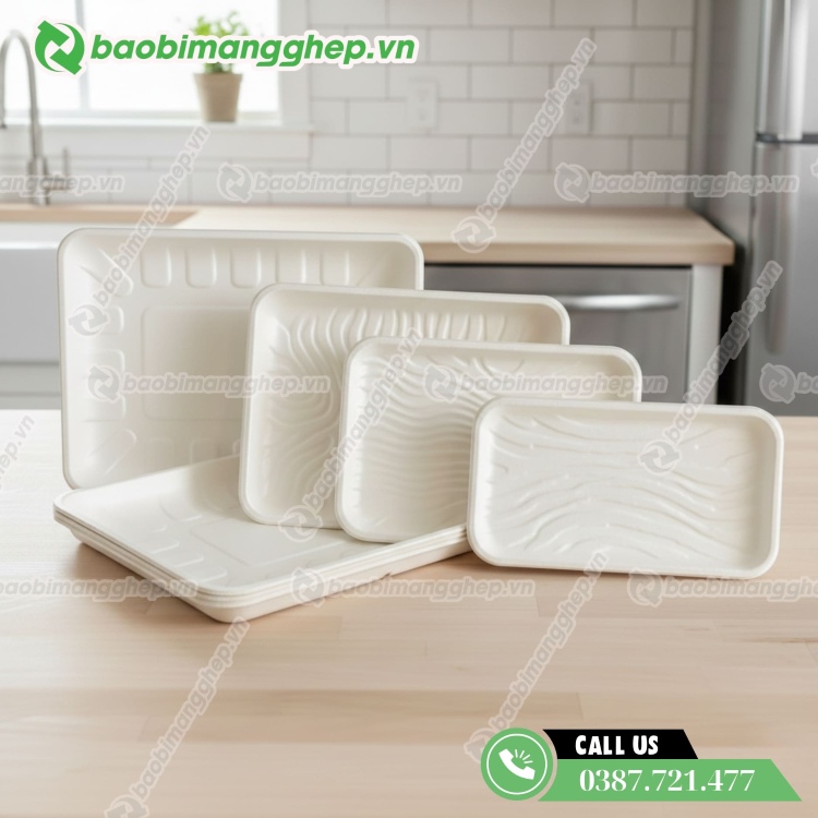 Khay b&atilde; m&iacute;a đựng thực phẩm theo khẩu phần