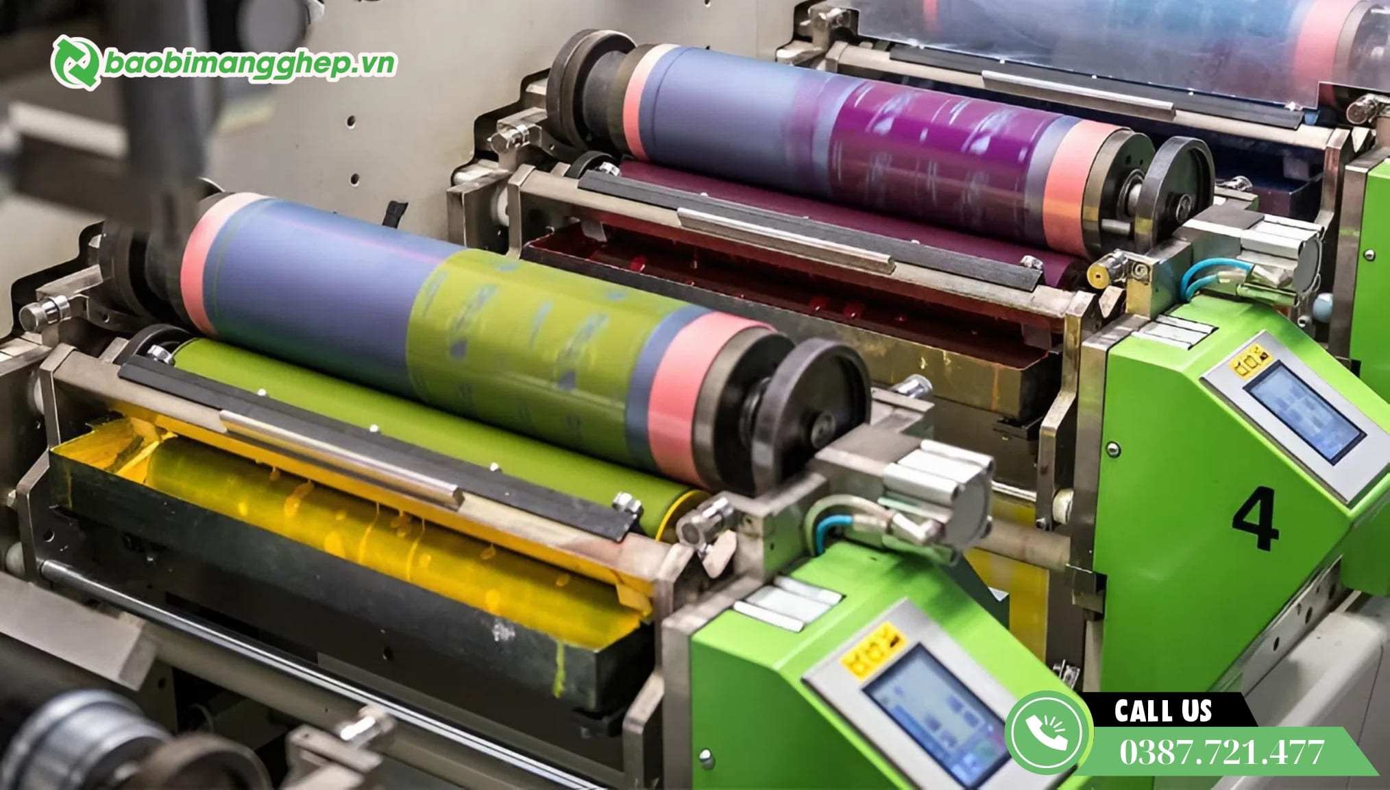 M&aacute;y in Flexo dạng cuộn, m&agrave;u in đẹp, h&igrave;nh ảnh r&otilde; n&eacute;t