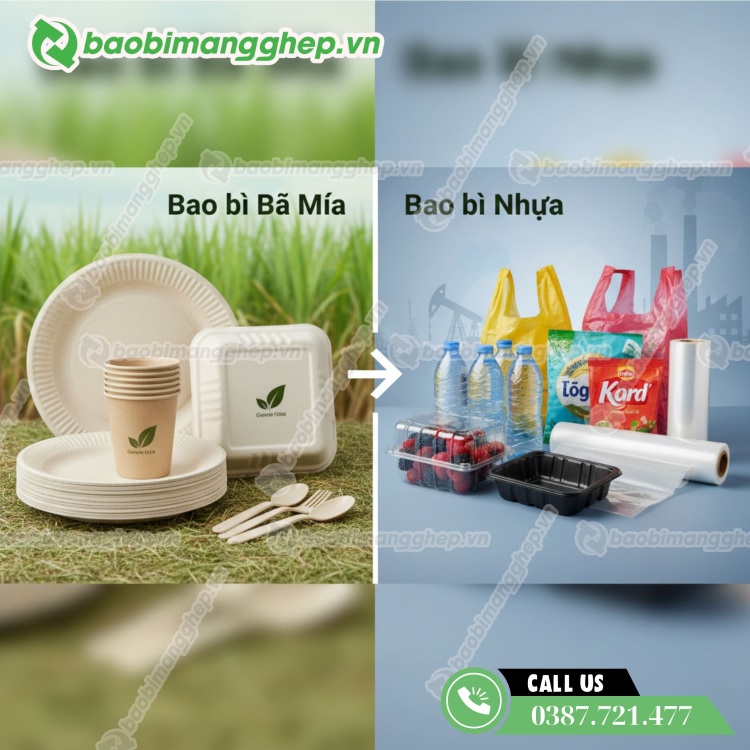 So s&aacute;nh giữa bao b&igrave; b&atilde; m&iacute;a v&agrave; bao b&igrave; nhựa 