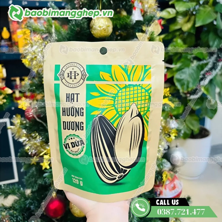 T&uacute;i giấy đựng hạt hướng dương in ấn đẹp, chống ẩm tốt