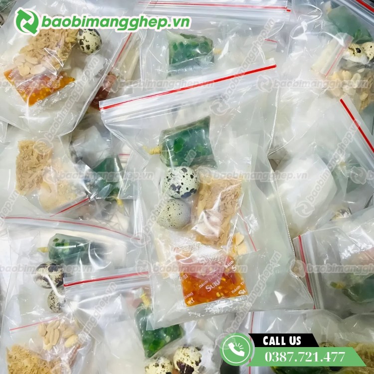 T&uacute;i zip chỉ đỏ đựng thực phẩm kh&ocirc;