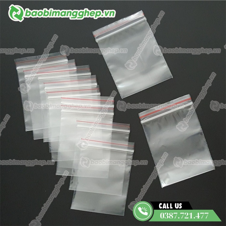 Mẫu t&uacute;i zipper chỉ đỏ size nhỏ 