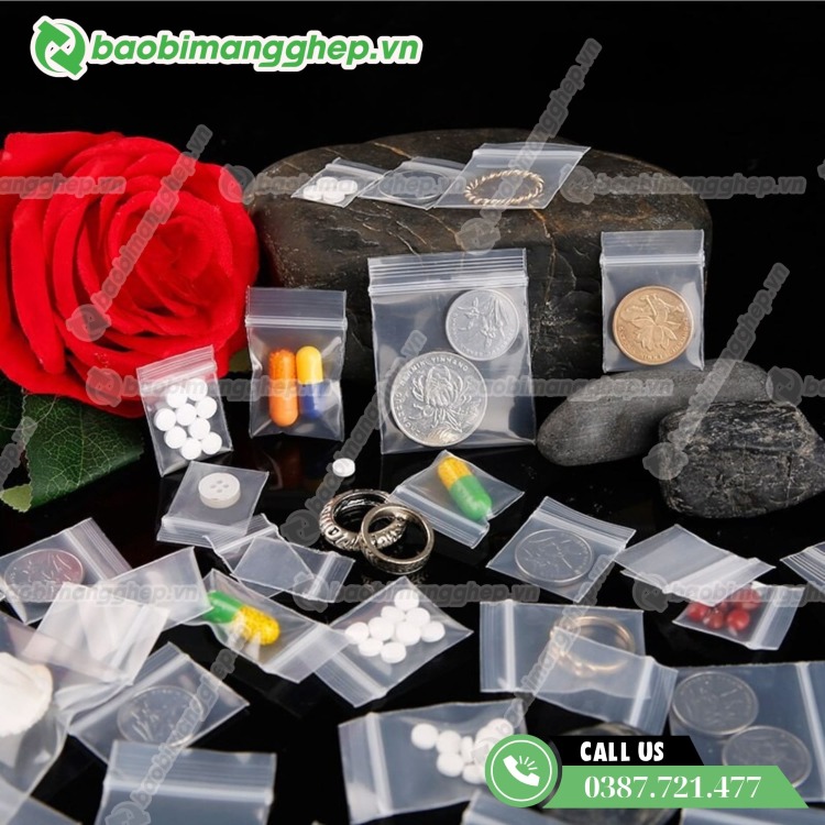 T&uacute;i zippper chỉ đỏ đựng phụ kiện