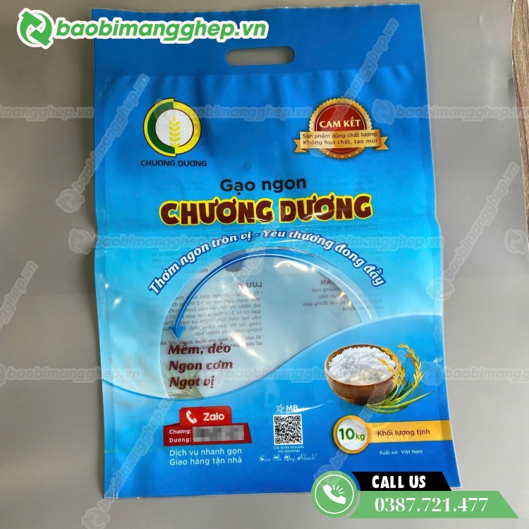 Bao b&igrave; t&uacute;i PA đựng gạo 10kg