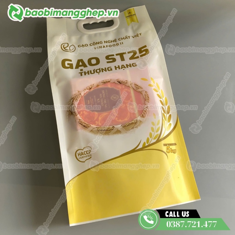 Bao b&igrave; gạo c&oacute; tay cầm nhựa, tiện lợi trong sử dụng 