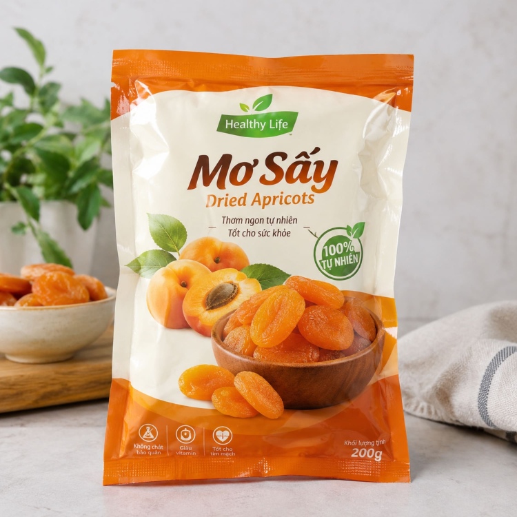 T&uacute;i đựng mơ sấy gi&aacute; rẻ, in ấn đẹp mắt 