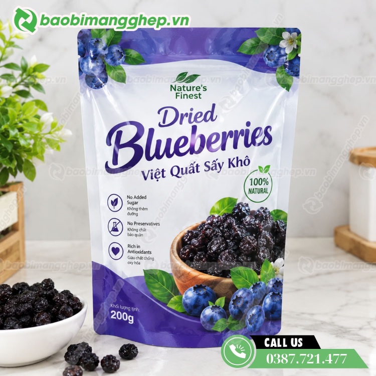 T&uacute;i đựng việt quất sấy in theo y&ecirc;u cầu 
