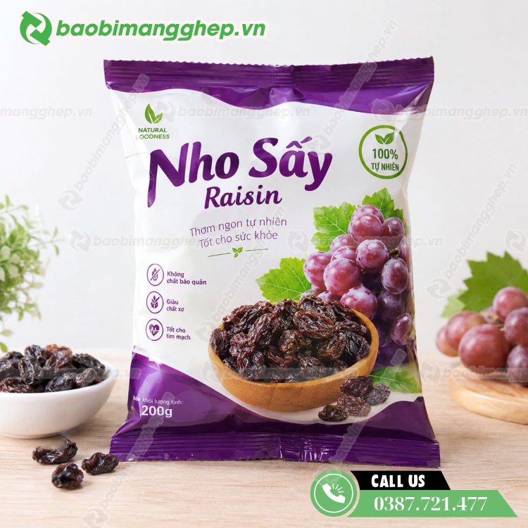 T&uacute;i h&agrave;n lưng đựng nho sấy 