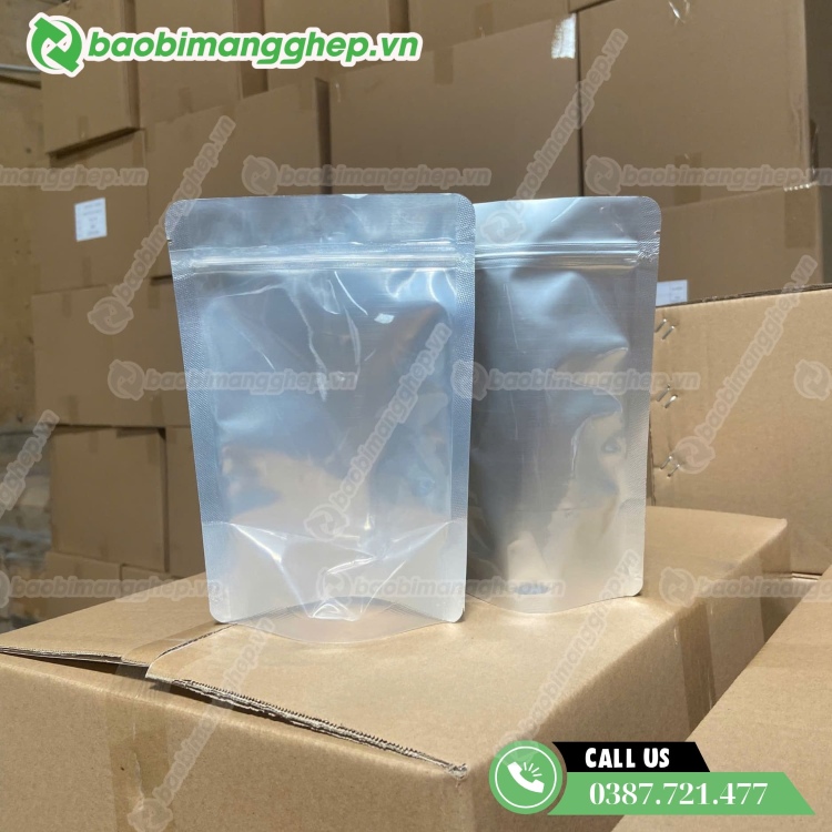 T&uacute;i zip bạc 1 mặt trong đựng d&acirc;u t&acirc;y sấy thăng hoa 