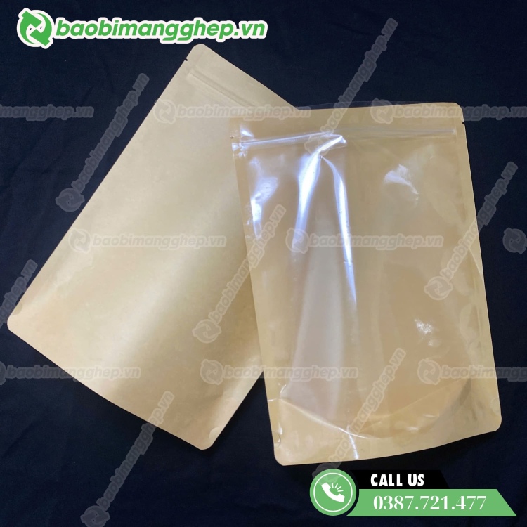 T&uacute;i zip giấy 1 mặt trong đựng d&acirc;u sấy