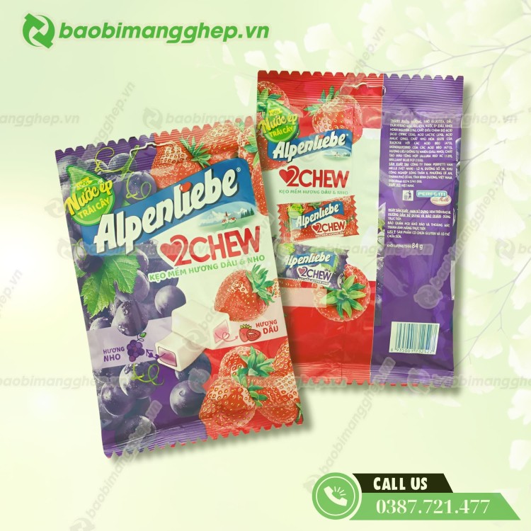 Bao bì kẹo dẻo nhiều màu sắc, in ấn đẹp