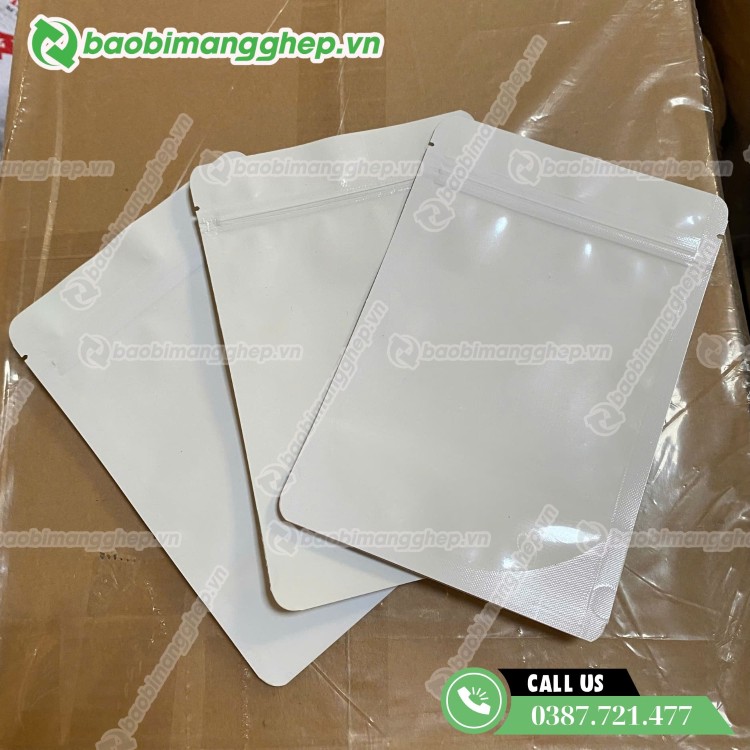 T&uacute;i zip trắng sữa đ&aacute;y đứng d&ugrave;ng cho đ&oacute;ng g&oacute;i thực phẩm