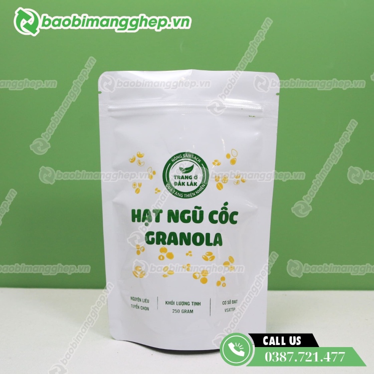 T&uacute;i zip trắng sữa đựng thực phẩm an to&agrave;n