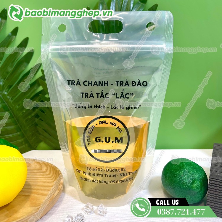 T&uacute;i zipper đựng tr&agrave; sữa tr&agrave; chanh gi&aacute; sỉ, chất liệu nhựa an to&agrave;n