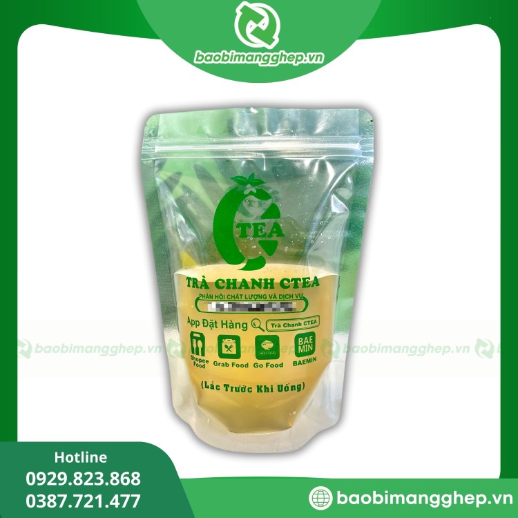 Túi Zipper Đựng Trà Sữa, Trà Chanh