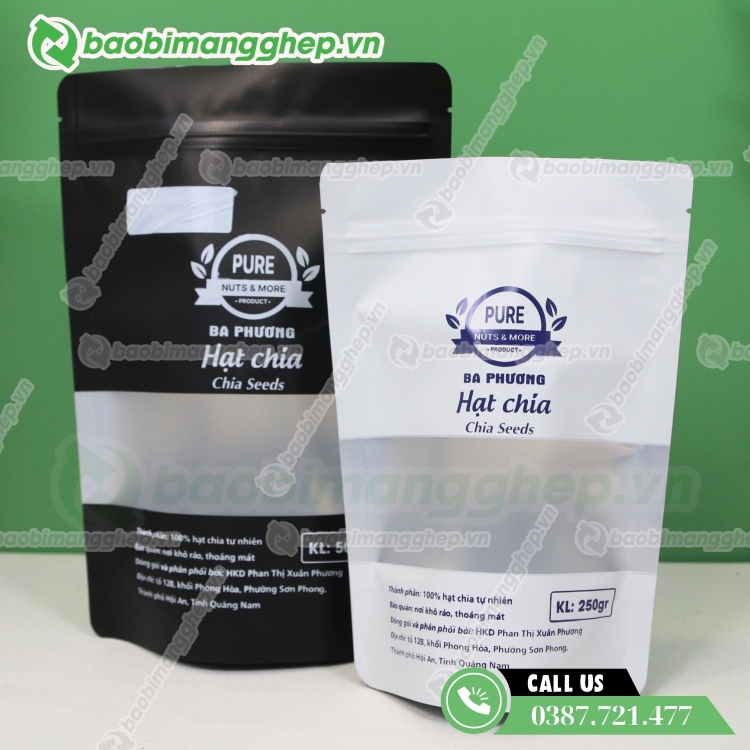 Gi&aacute; mua bao b&igrave; đựng hạt chia in theo y&ecirc;u cầu