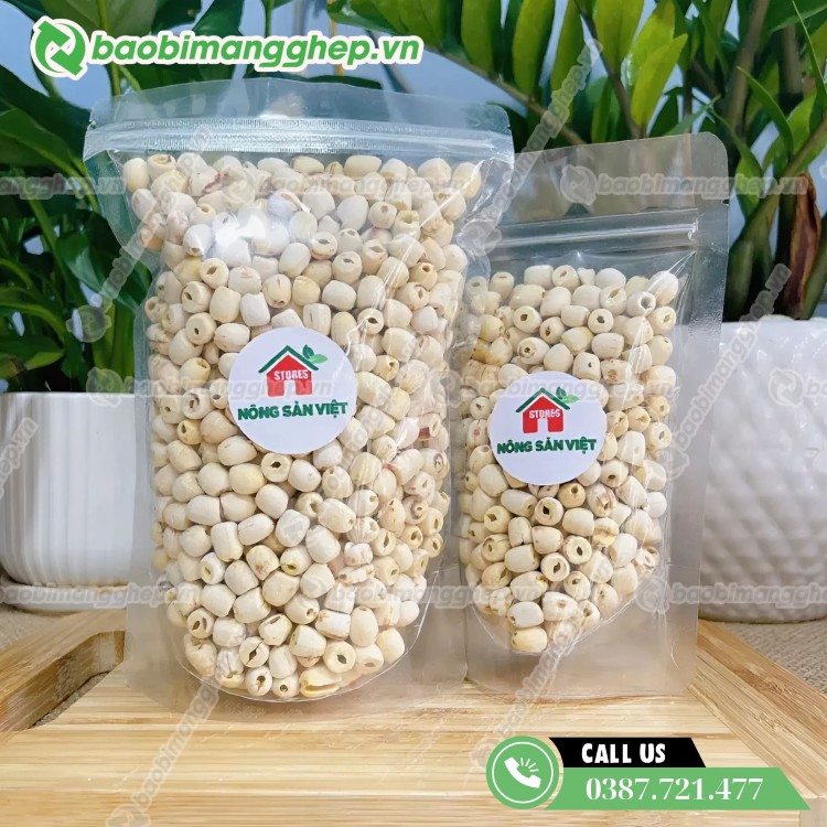 Bao b&igrave; đựng hạt sen trong suốt c&oacute; kh&oacute;a zipper