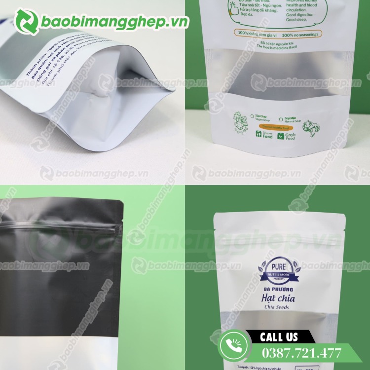 Thiết kế bao b&igrave; hạt chia chống ẩm, kh&oacute;a zip tiện lợi