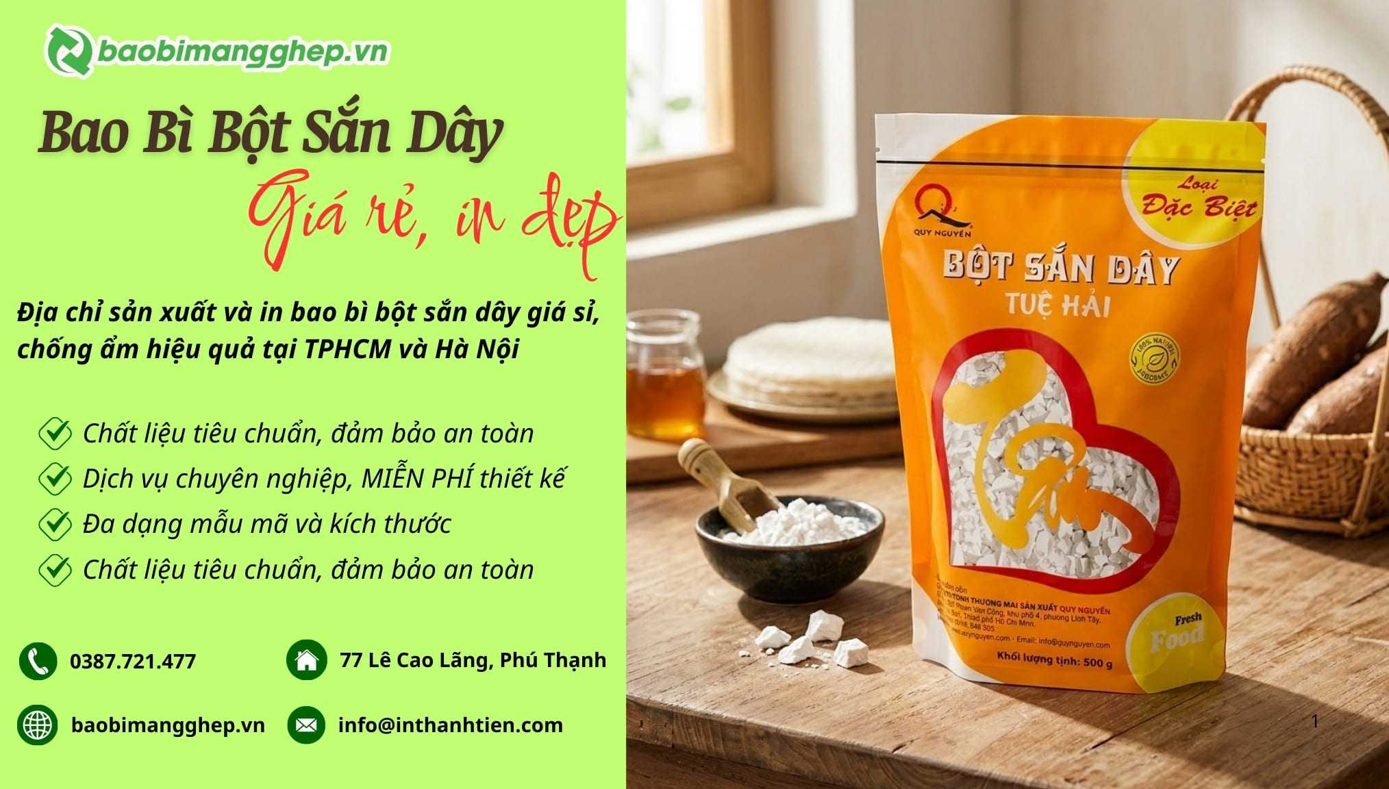 Xưởng sản xuất bao b&igrave; bột sắn d&acirc;y 