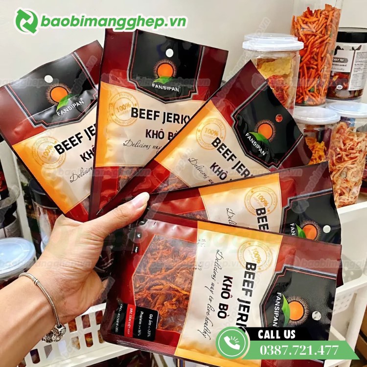 Bao bì khô bò giá rẻ, thiết kế tiện lợi