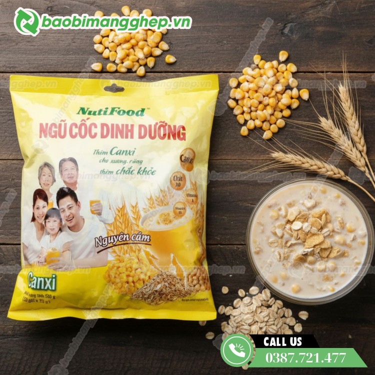 Bao b&igrave; đựng ngũ cốc dạng t&uacute;i h&agrave;n lưng 
