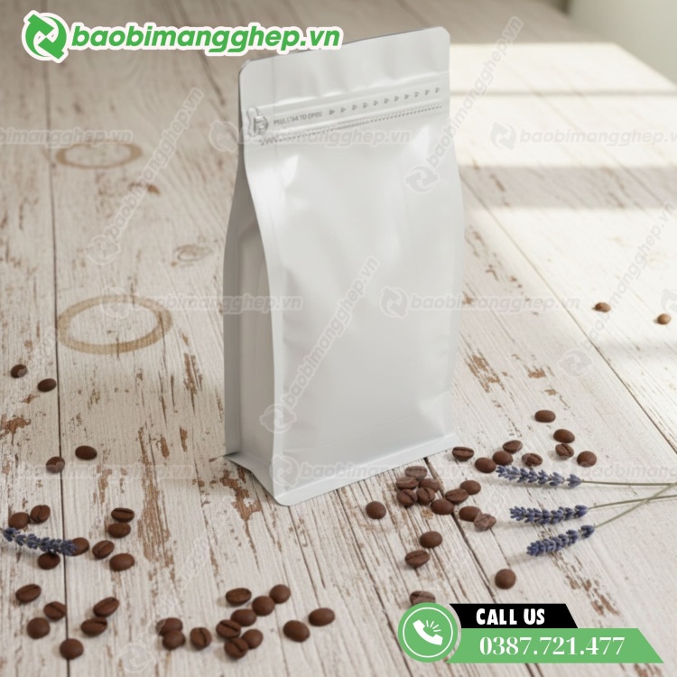 Mẫu t&uacute;i zip m&agrave;u trắng đẹp, mẫu trơn kh&ocirc;ng in