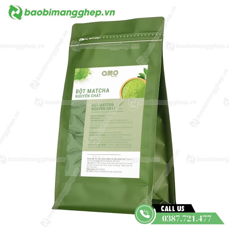 Mẫu t&uacute;i zip m&agrave;u xanh l&aacute;