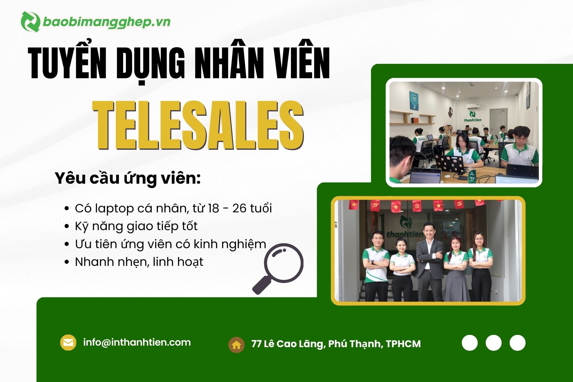 Tuyển Dụng Nhân Viên Telesales