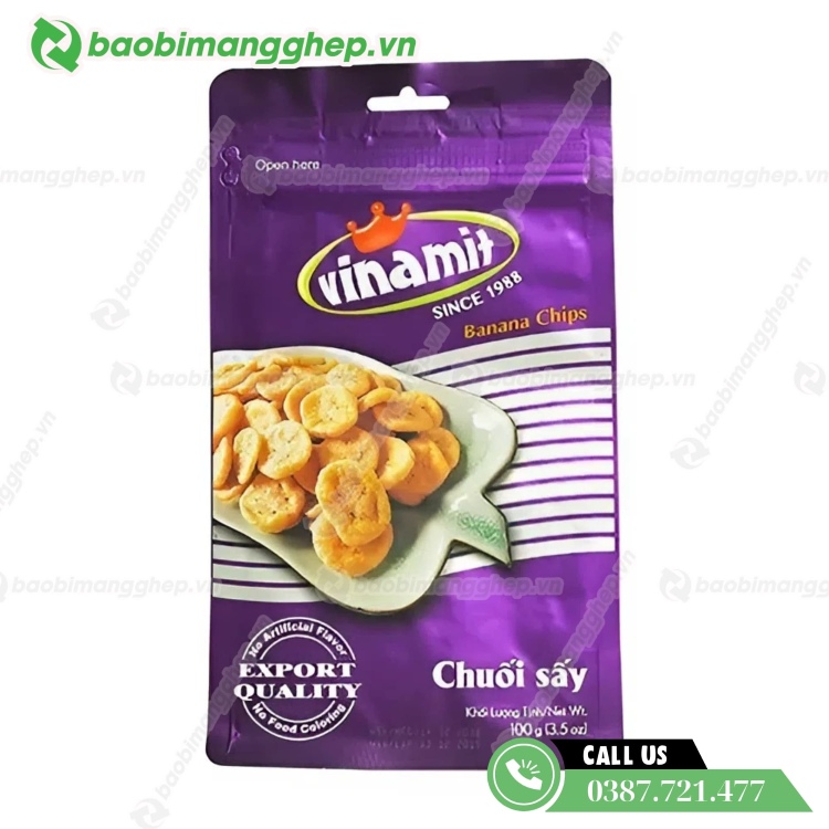 Bao bì đựng chuối sấy in ấn theo yêu cầu