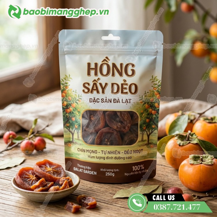 Bao b&igrave; hồng sấy dẻo đẹp, thiết kế cửa số trong