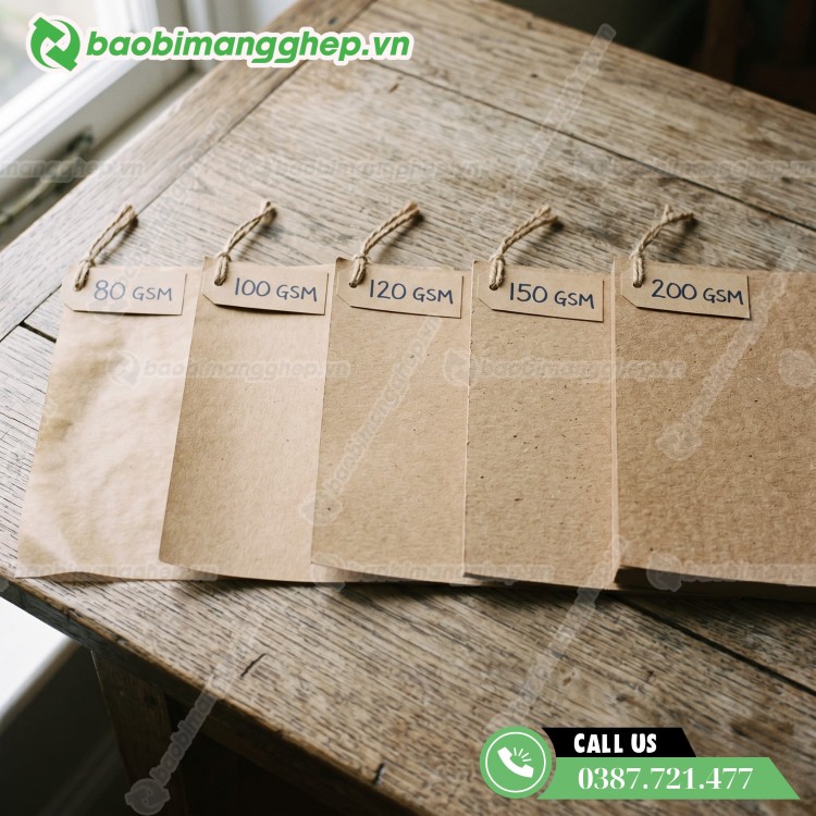 Các định lượng giấy kraft thông dụng