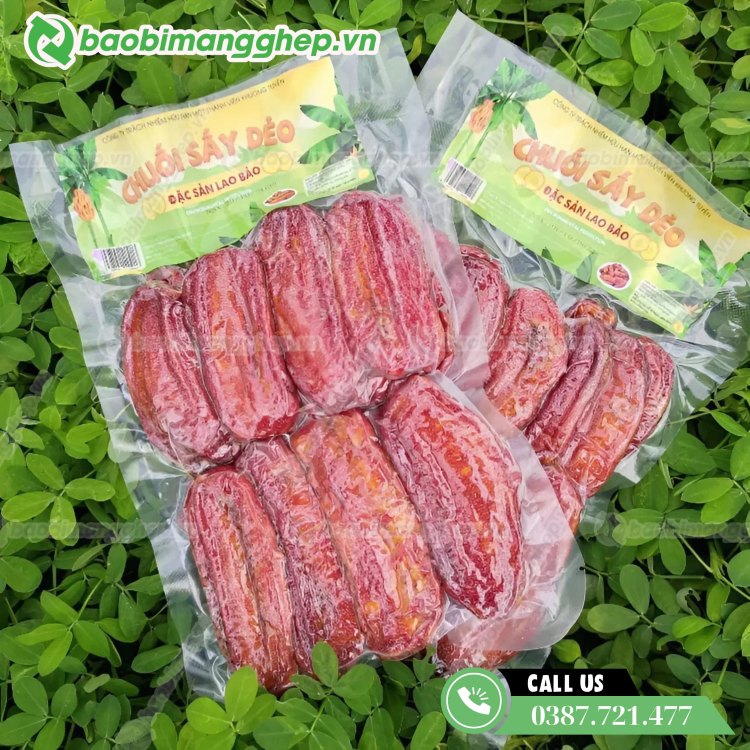 Túi hút chân không đựng chuối sấy dẻo, chống ẩm tốt