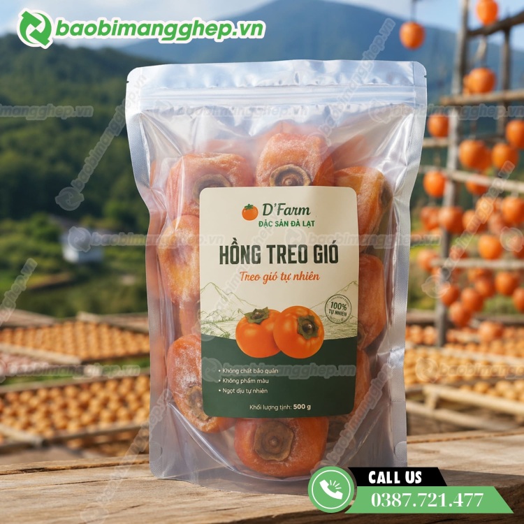 T&uacute;i zip 1 mặt trong đựng hồng sấy dẻo