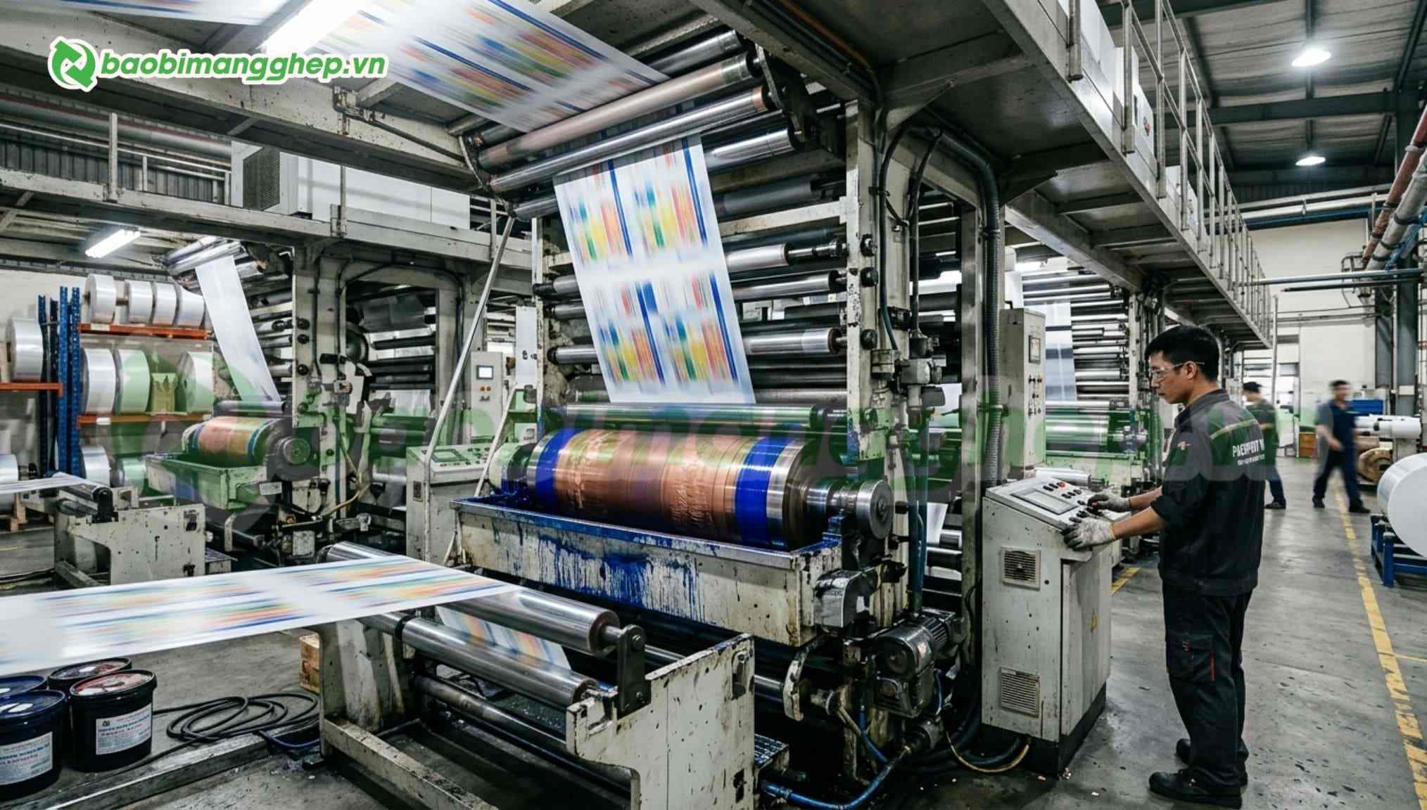 Xưởng in bao b&igrave; sản phẩm hiện đại, m&aacute;y m&oacute;c gia c&ocirc;ng chuy&ecirc;n nghiệp