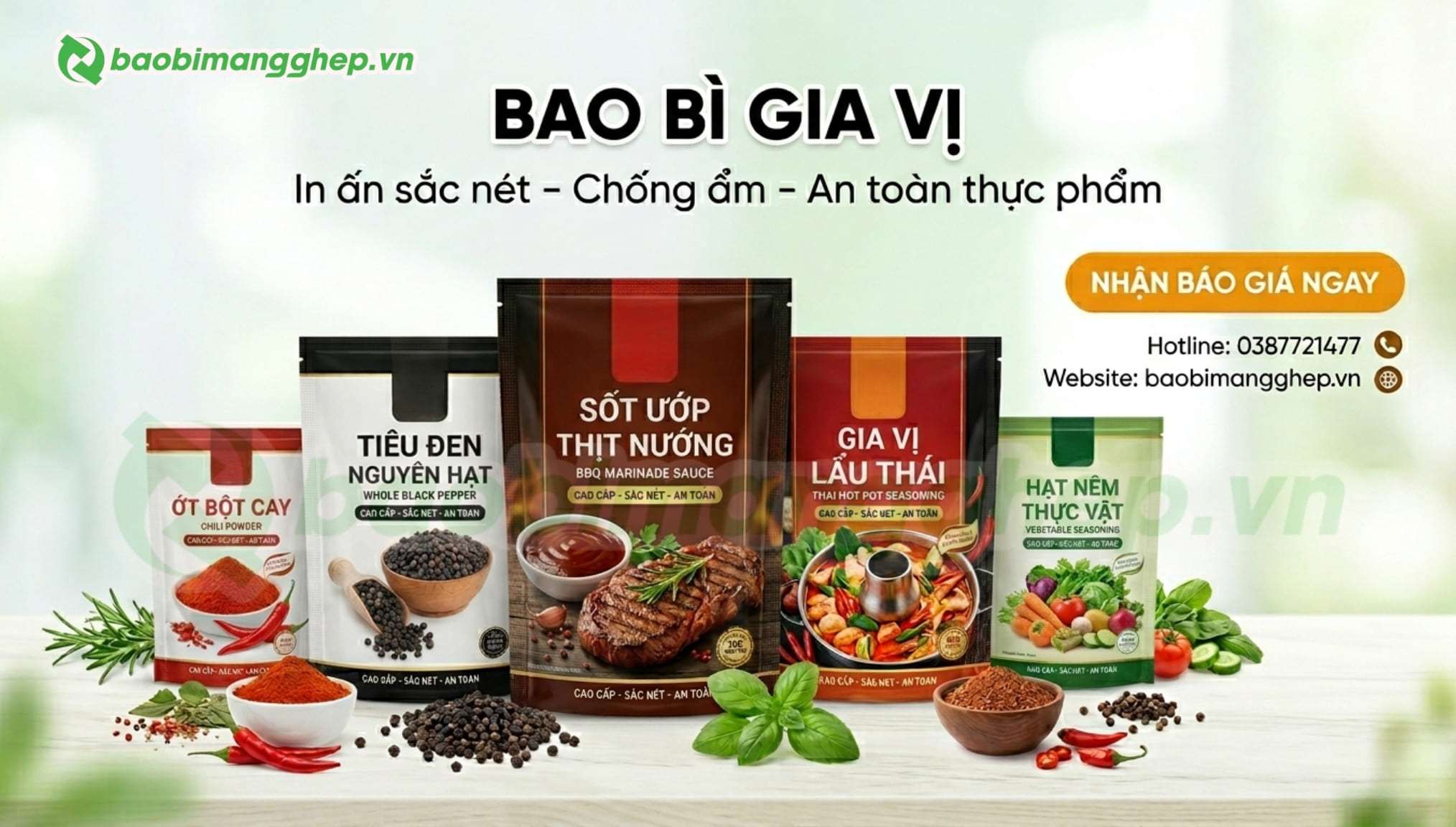 Xưởng sản xuất bao b&igrave; gia vị gi&aacute; sỉ tại TPHCM v&agrave; H&agrave; Nội