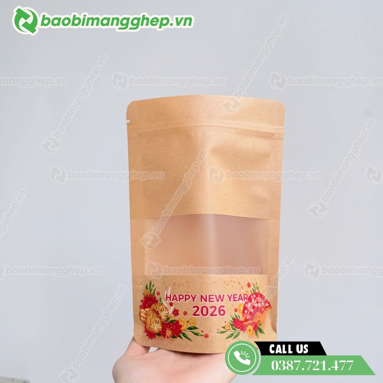 Bao b&igrave; giấy đ&oacute;ng g&oacute;i c&oacute; kh&oacute;a zip, in ấn đẹp