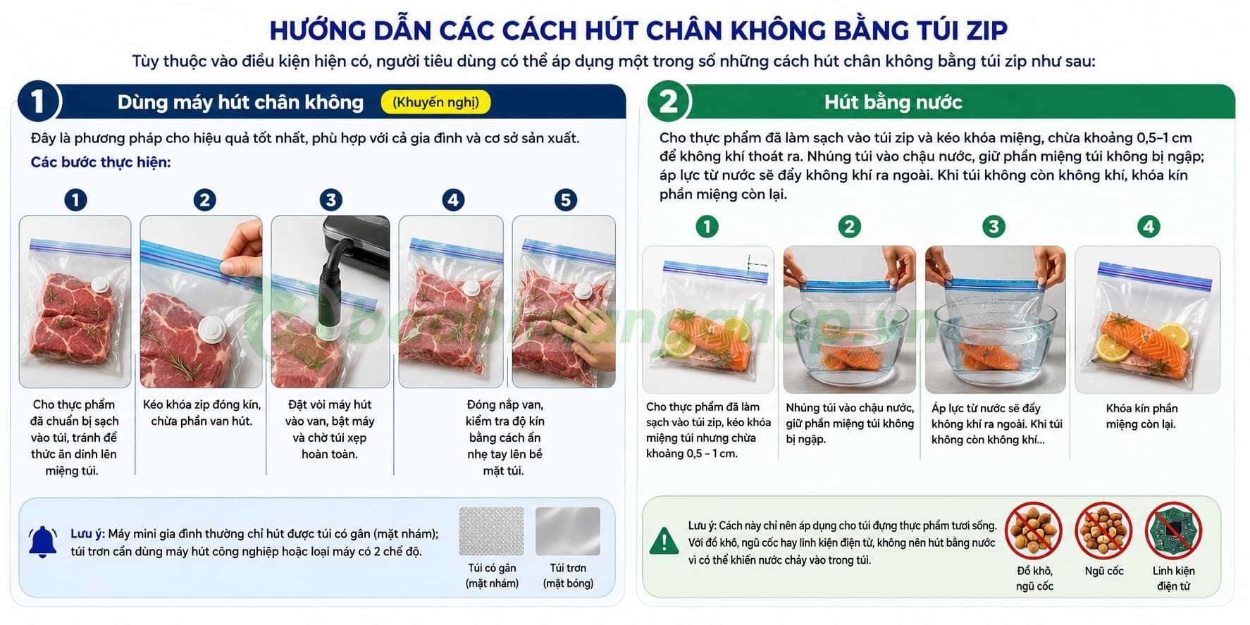 C&aacute;ch h&uacute;t ch&acirc;n kh&ocirc;ng bằng t&uacute;i zip