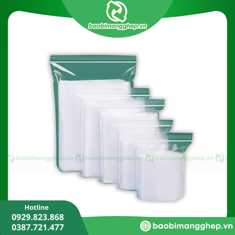 Túi Zip Chỉ Trắng