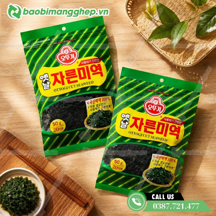 T&uacute;i đựng rong biển in ấn đẹp mắt