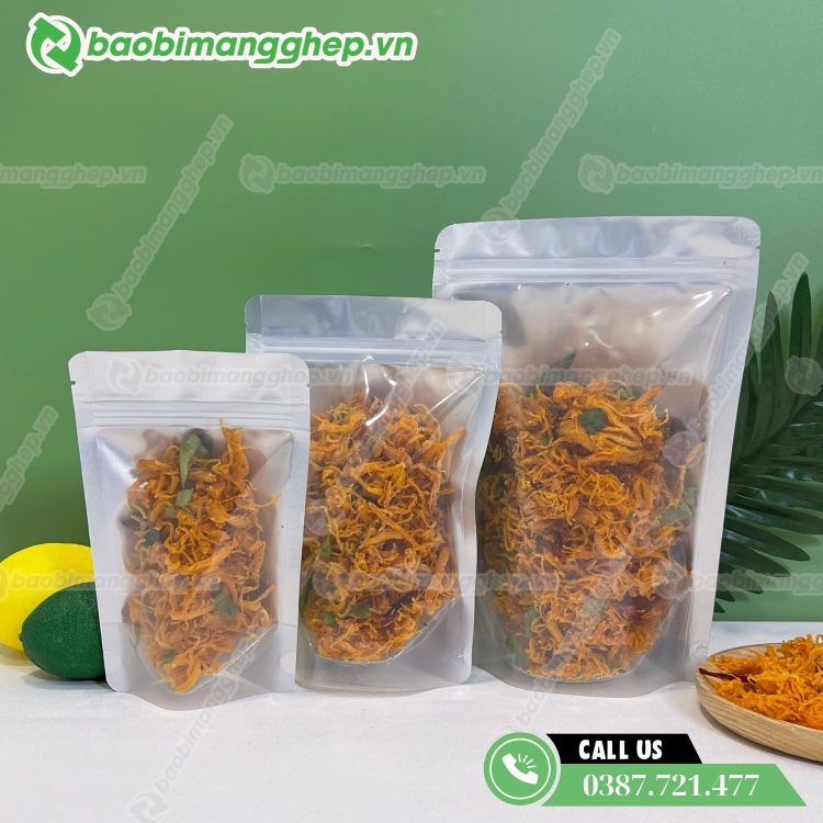 T&uacute;i zip bạc đựng kh&ocirc; g&agrave; x&eacute;