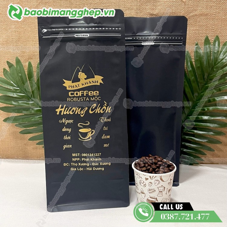T&uacute;i 8 cạnh đựng c&agrave; ph&ecirc; cao cấp, chống ẩm v&agrave; giữ hương tốt
