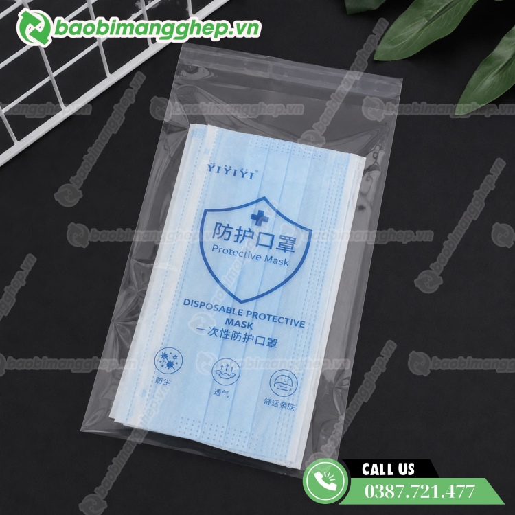 T&uacute;i b&oacute;ng k&iacute;nh d&aacute;n miệng đựng khẩu trang