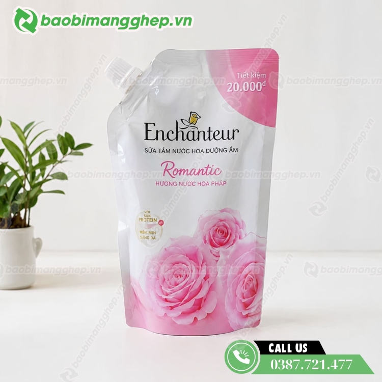 T&uacute;i c&oacute; v&ograve;i đựng sữa tắm cao cấp, in ấn đẹp 