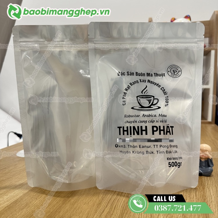 T&uacute;i zip bạc đựng c&agrave; ph&ecirc; chống ẩm tốt