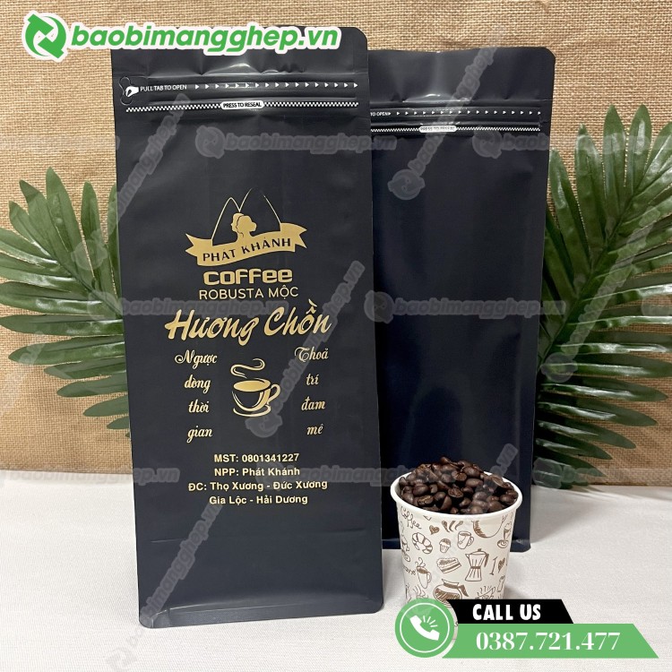 T&uacute;i zip đ&aacute;y vu&ocirc;ng đựng c&agrave; ph&ecirc;