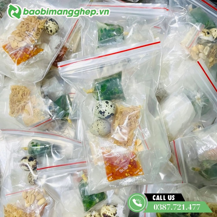T&uacute;i zip chỉ đỏ đựng b&aacute;nh tr&aacute;ng 