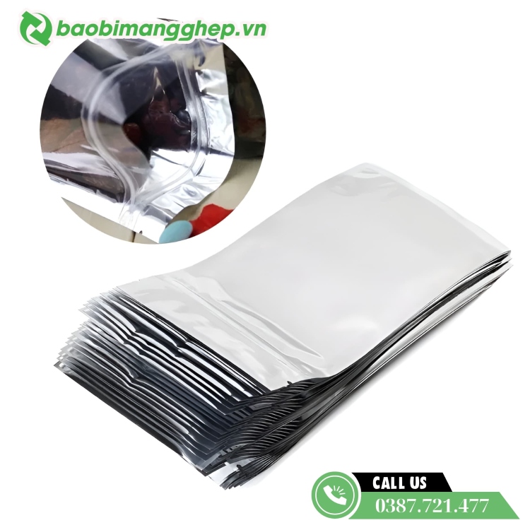 T&uacute;i zipper đựng thuốc gh&eacute;p m&agrave;ng bạc &aacute;nh kim