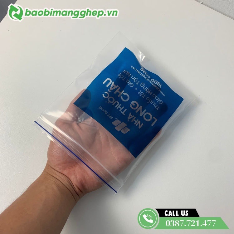 T&uacute;i zip nhỏ đựng thuốc in ấn theo y&ecirc;u cầu 