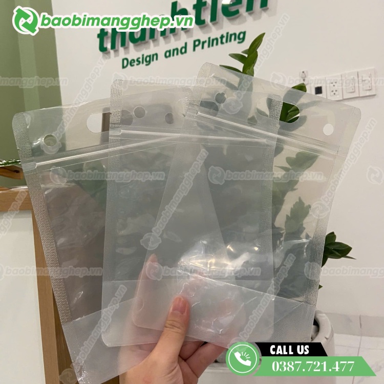 T&uacute;i zip nhựa trong đ&aacute;y đứng